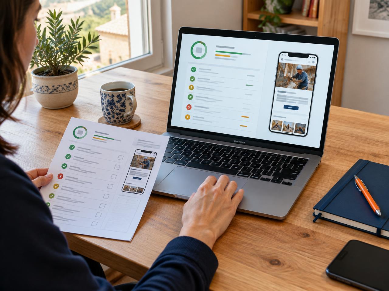 Revisión manual de una web y preparación de una auditoría para un profesional local